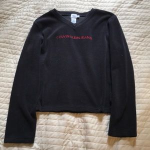 Black Calvin Klein Jeans Fleece Top